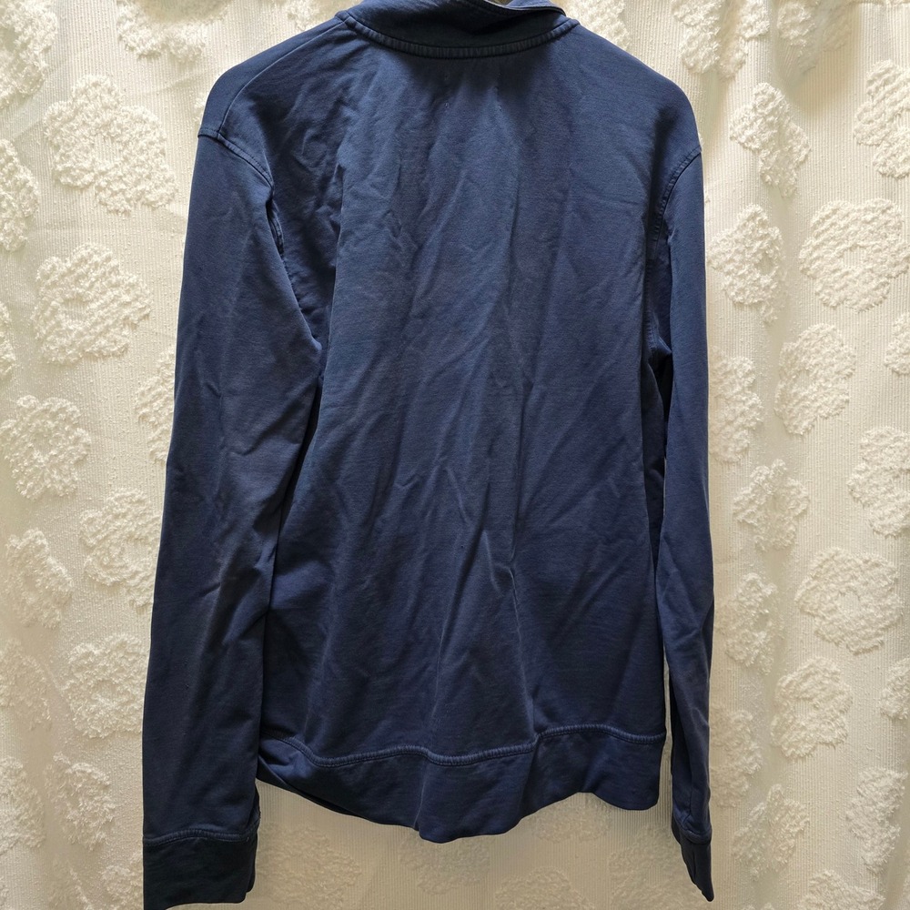 Pact Womens Organic Cotton Full Zip Track Jacket Navy Blue Large Zipper Pocket - Picture 7 of 9
